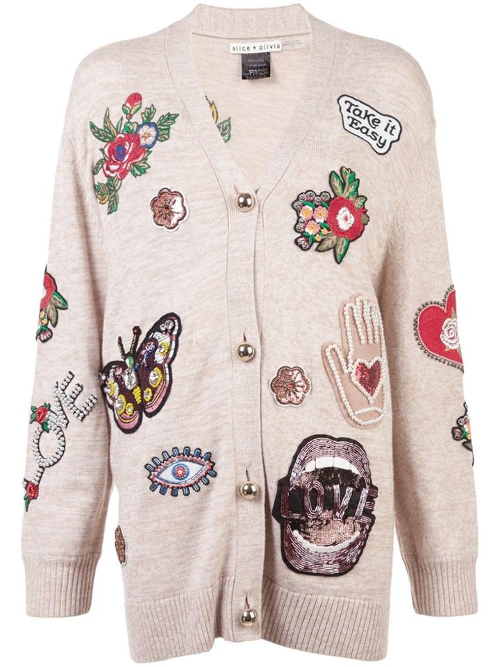 Alice+olivia Bradford Cardigan - Nude & Neutrals