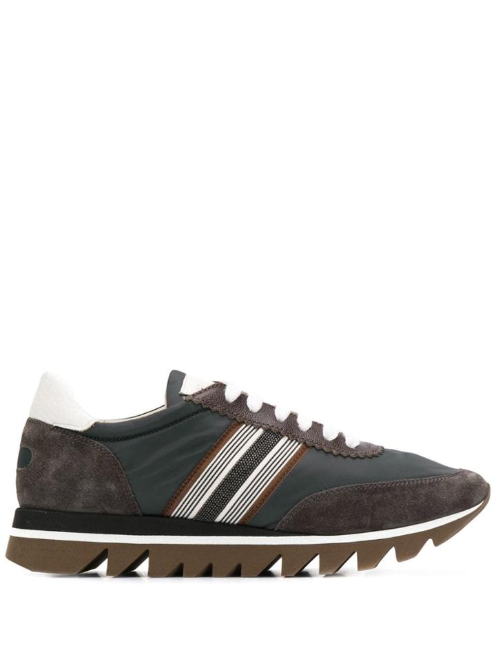 Brunello Cucinelli Stripe Detail Sneakers - Grey