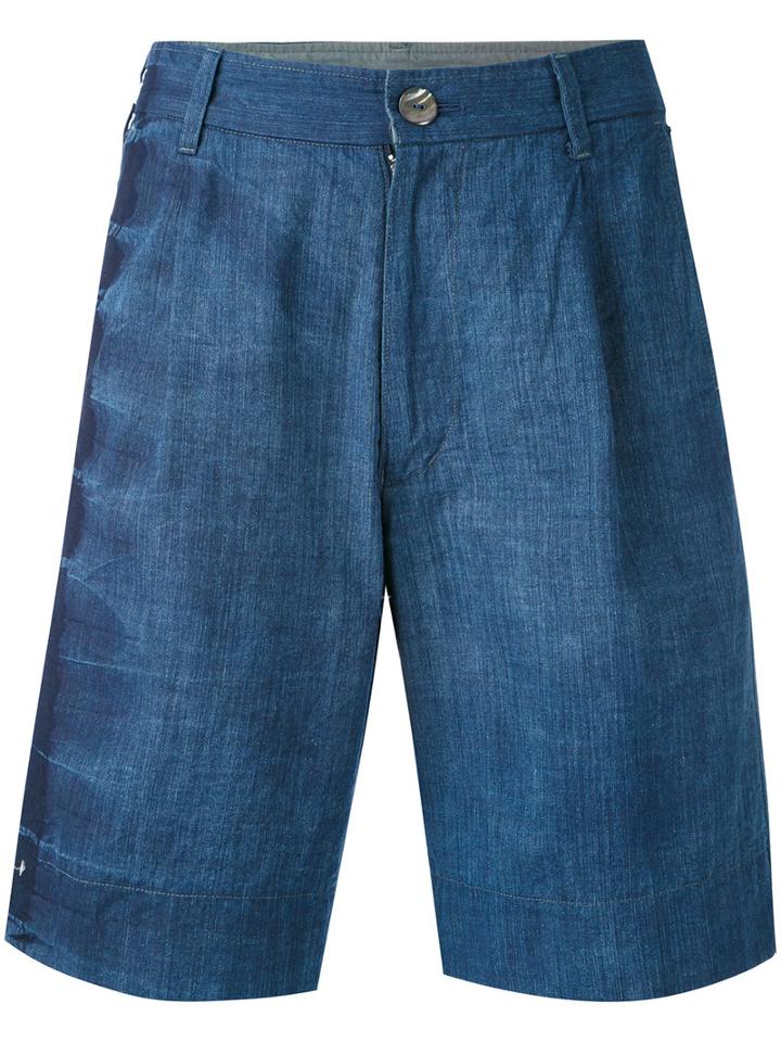 Suzusan - Bermuda Denim Shorts - Women - Cotton - S, Blue, Cotton