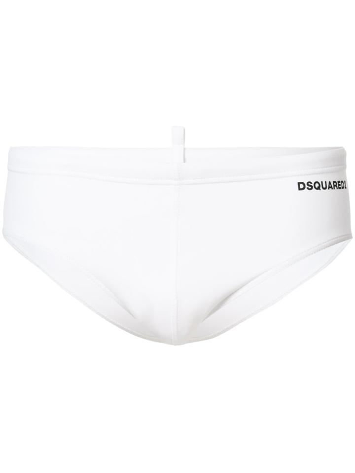 Dsquared2 Logo Print Swim Trunks - White