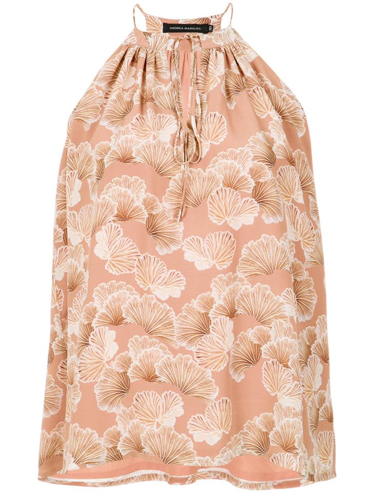Andrea Marques Printed Blouse - Nude & Neutrals