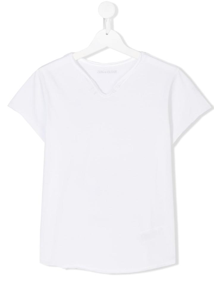 Zadig & Voltaire Kids Teen V-neck T-shirt - White