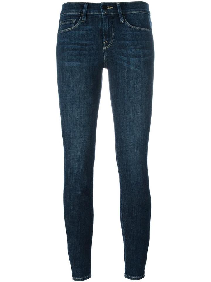 Frame Denim Skinny Jeans, Women's, Size: 25, Blue, Cotton/elastodiene/polyester