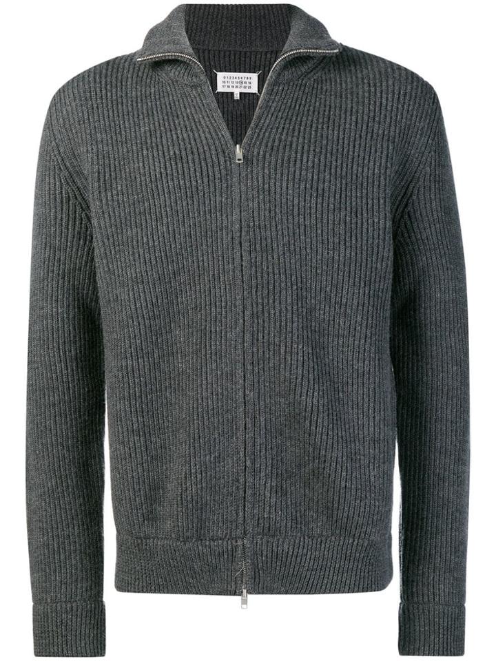 Maison Margiela Zipped Knit Sweater - Grey