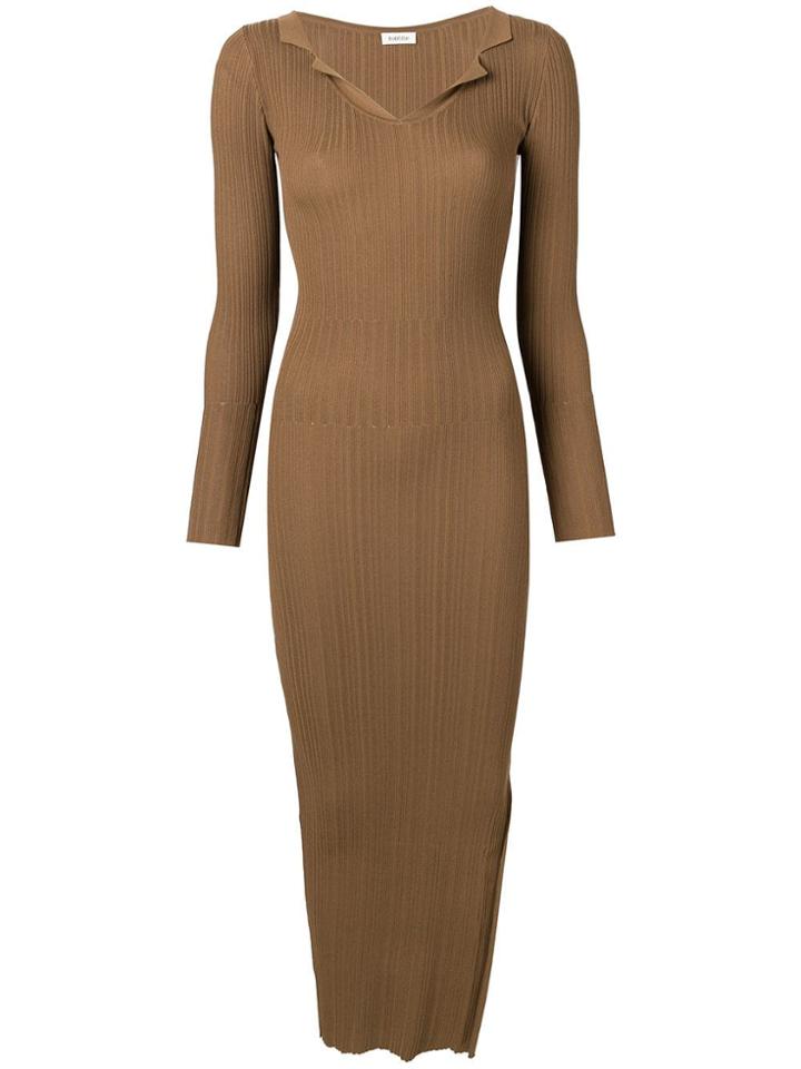 Toteme Arezzo Collared Ribbed Bodycon Dress - Brown