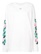 Off-white - Floral Print Oversized Sweatshirt - Women - Cotton - S, White, Cotton