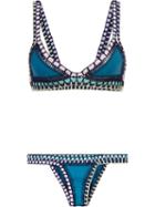 Kiini Flor Bikini, Women's, Size: Medium, Blue, Nylon/polyester/spandex/elastane