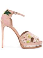 Alexander Mcqueen Hobnail Platform Sandals - Pink & Purple