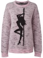 Alexander Wang Oversized Jaquard Girl Jumper, Size: Small, Pink/purple, Acrylic/nylon/mohair/wool