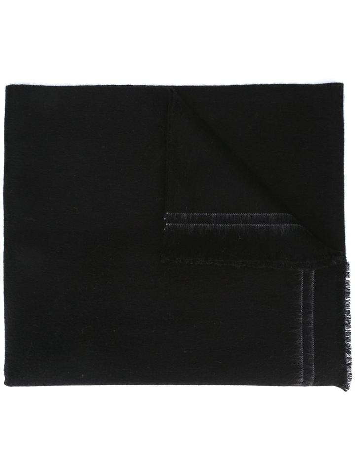 Hope Striped Detailing Scarf, Men's, Black, Lambs Wool