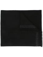 Hope Striped Detailing Scarf, Men's, Black, Lambs Wool