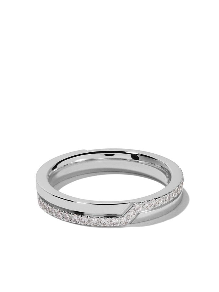 De Beers 18kt White Gold Promise Half Pavé Diamond Band - Unavailable