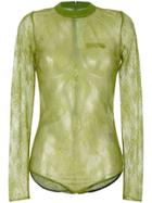 Off-white Lace Bodysuit - Green