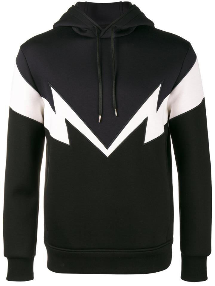 Neil Barrett Bolt To Bolt Hoodie - Black
