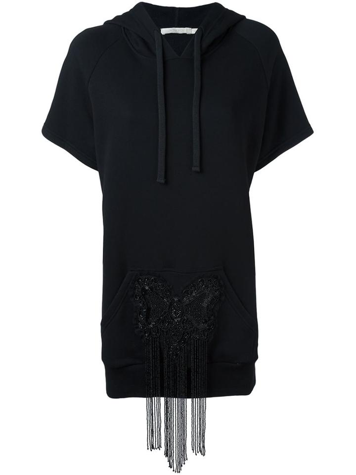 Amen Fringed Top, Women's, Size: 36, Black, Cotton/pvc/glass