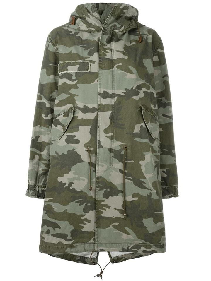 Mr & Mrs Italy Camouflage Print Parka, Women's, Size: Small, Green, Cotton