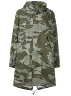 Mr & Mrs Italy Camouflage Print Parka, Women's, Size: Small, Green, Cotton