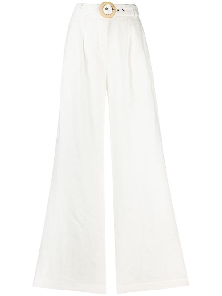 Zimmermann High-rise Wide-leg Trousers - White
