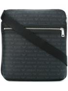 Armani Jeans Double Zipped Shoulder Bag, Men's, Black, Polyamide/polyurethane