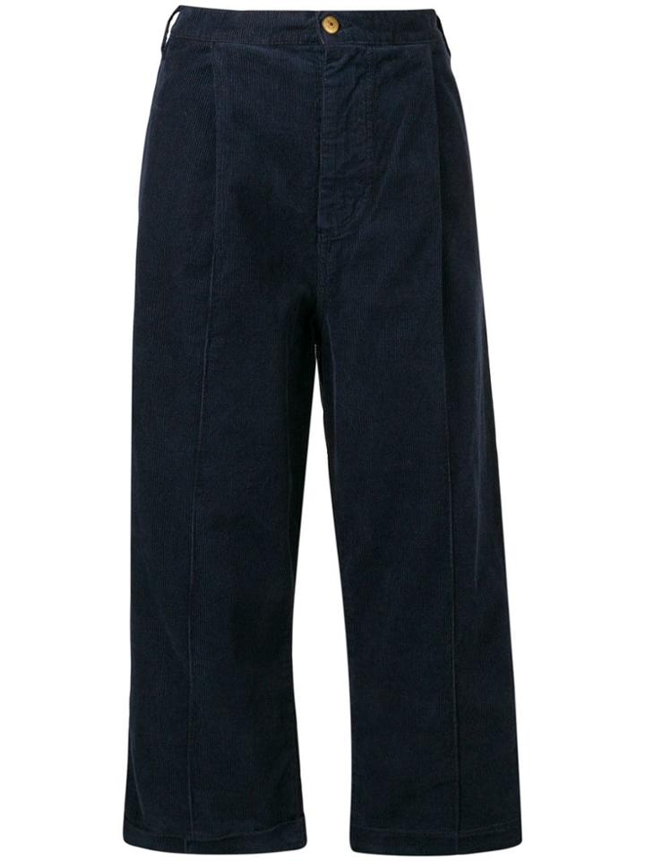 Henrik Vibskov Cropped Corduroy Trousers - Blue