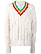 Palm Angels Tennis Sweater, Men's, Size: Medium, Nude/neutrals, Cotton/polyester