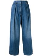 Brunello Cucinelli - Wide-legged Cropped Jeans - Women - Cotton - 40, Women's, Blue, Cotton