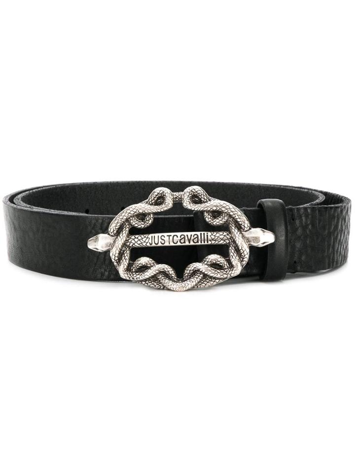 Just Cavalli Branded Buckle Belt - Black