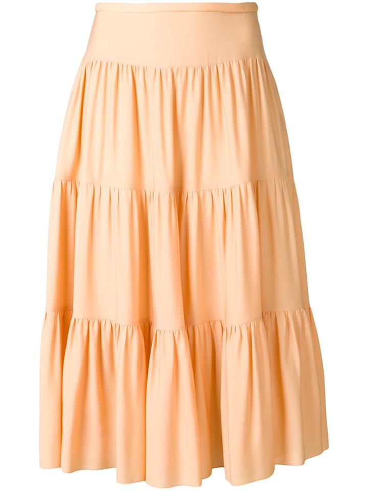 Chloé Tiered Midi Skirt - Neutrals