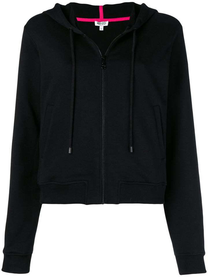 Kenzo Logo Embroidered Hoodie - Black