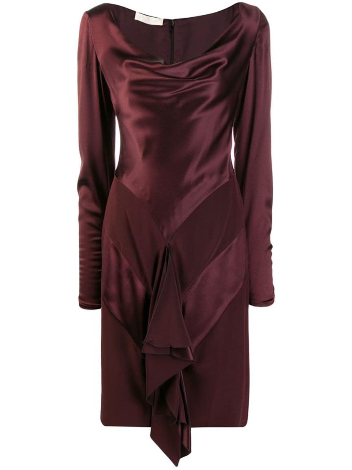 Valentino Vintage Cowl Neck Dress - Red