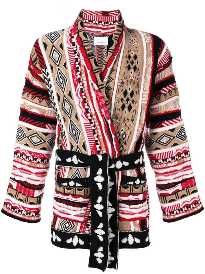 Laneus Jacquard Cashmere Cardigan - Neutrals