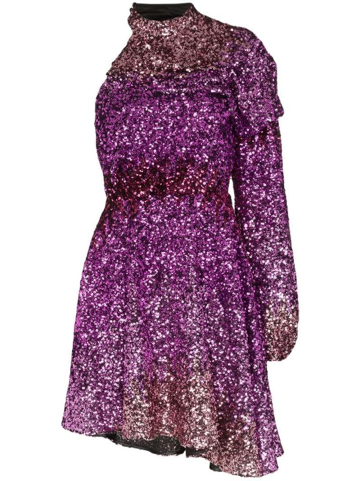 Halpern One-shoulder Sequin Mini Dress - Pink