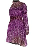 Halpern One-shoulder Sequin Mini Dress - Pink