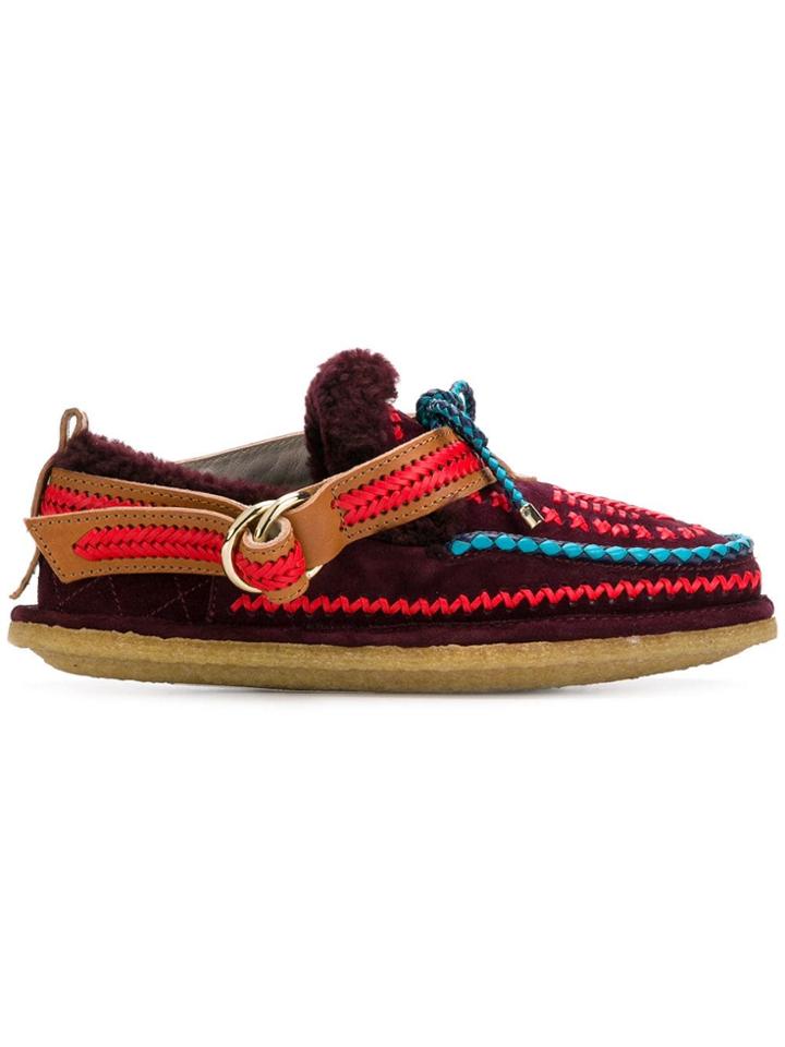 Carven Embroidered Slip-on Shoes