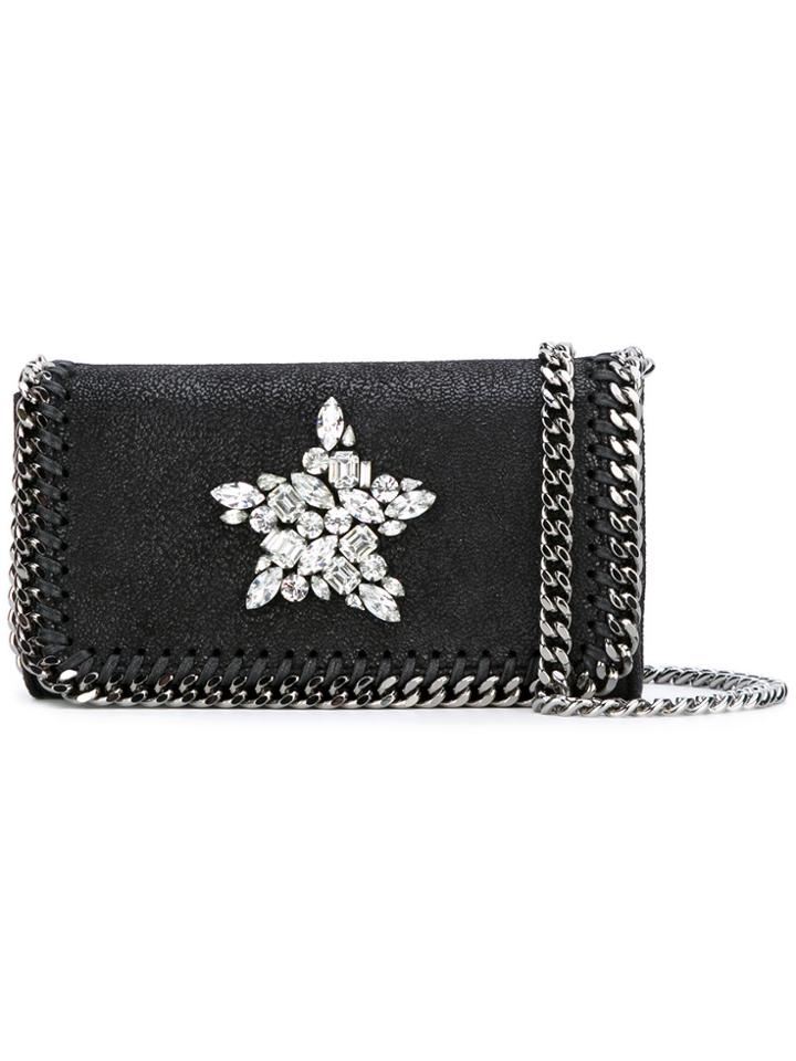Stella Mccartney Crystal-embellished Falabella Crossbody Bag - Black