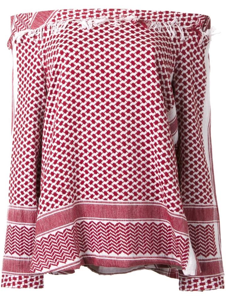 Cecilie Copenhagen Off-shoulder Top, Women's, Red, Cotton