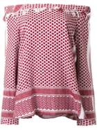 Cecilie Copenhagen Off-shoulder Top, Women's, Red, Cotton
