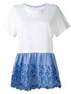 Striped Peplum T-shirt - Women - Cotton/polyester - Xs, White, Cotton/polyester, P.a.r.o.s.h.