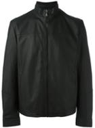 Boss Hugo Boss Zipped Jacket, Men's, Size: 50, Black, Calf Leather/polyamide/polyester/cotton