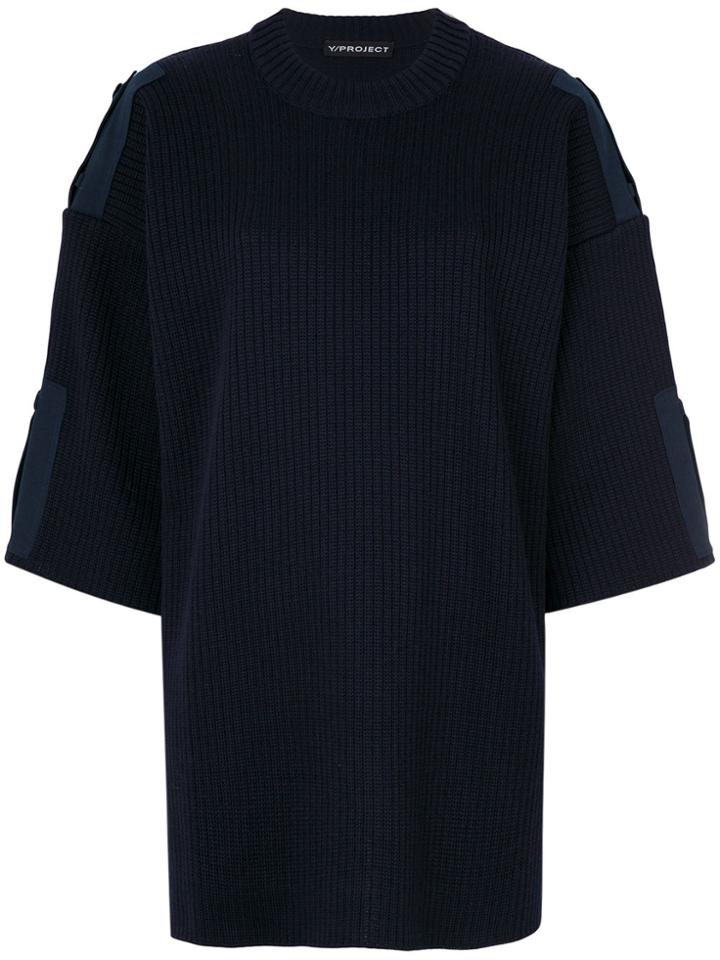 Y / Project Loose Fit Ribbed Jumper - Blue