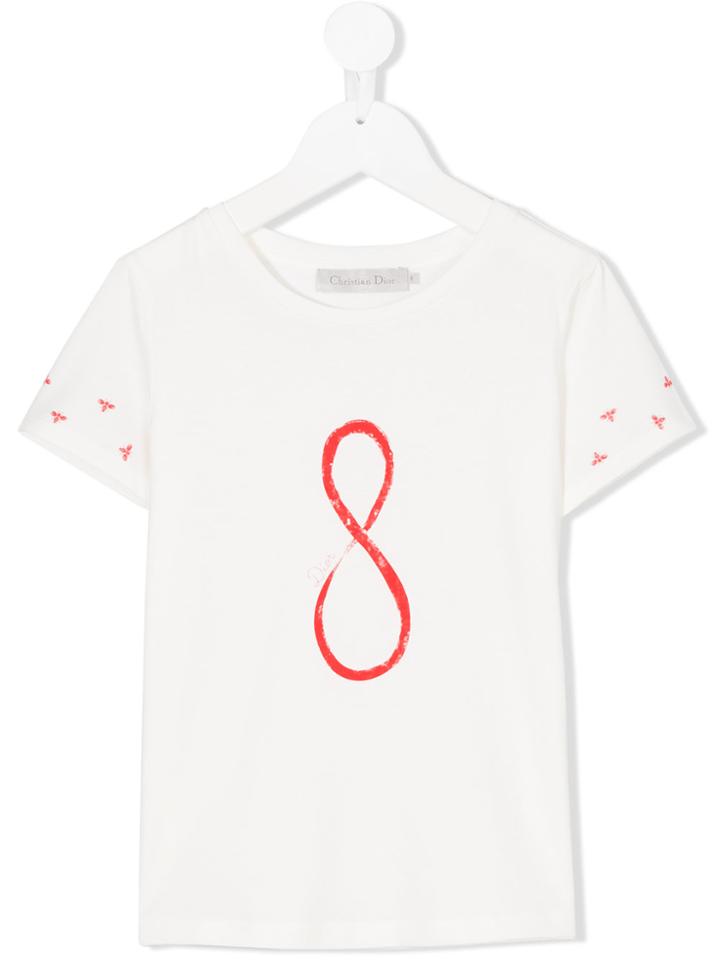 Baby Dior 8 Print T-shirt With Bee Print Detail - White