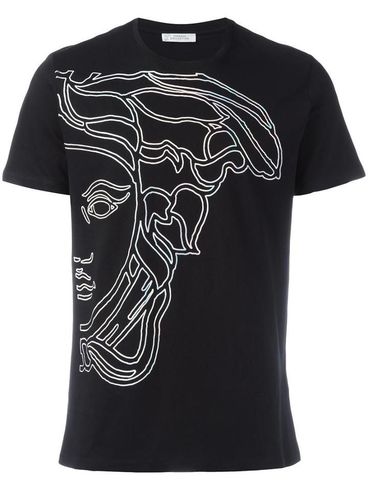 Versace Collection Medusa Head T-shirt, Men's, Size: Medium, Black, Cotton