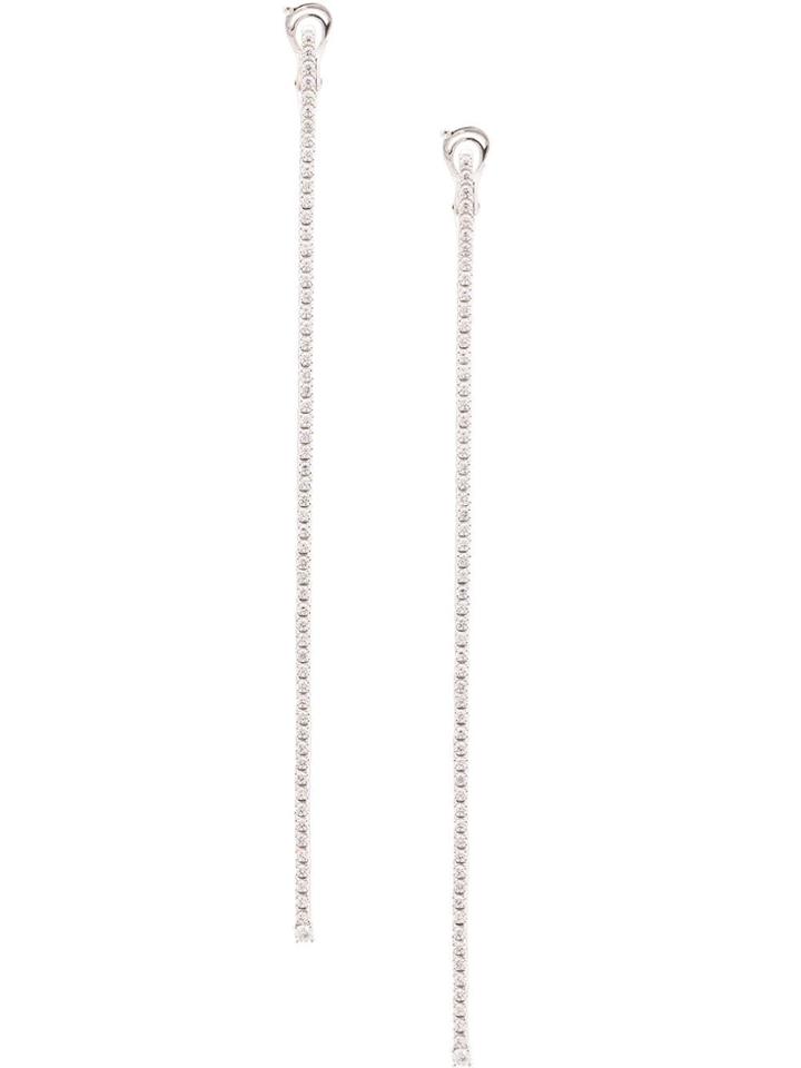 Mattia Cielo 18kt White Gold Rugiada Tennis Diamond Drop Earrings -