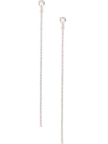 Mattia Cielo 18kt White Gold Rugiada Tennis Diamond Drop Earrings -