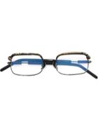 Kuboraum Distressed Rectangular Frame Glasses