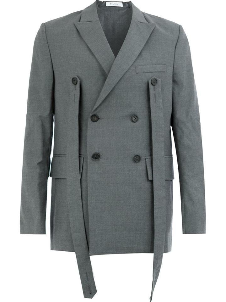 Delada Double Breasted Blazer - Grey