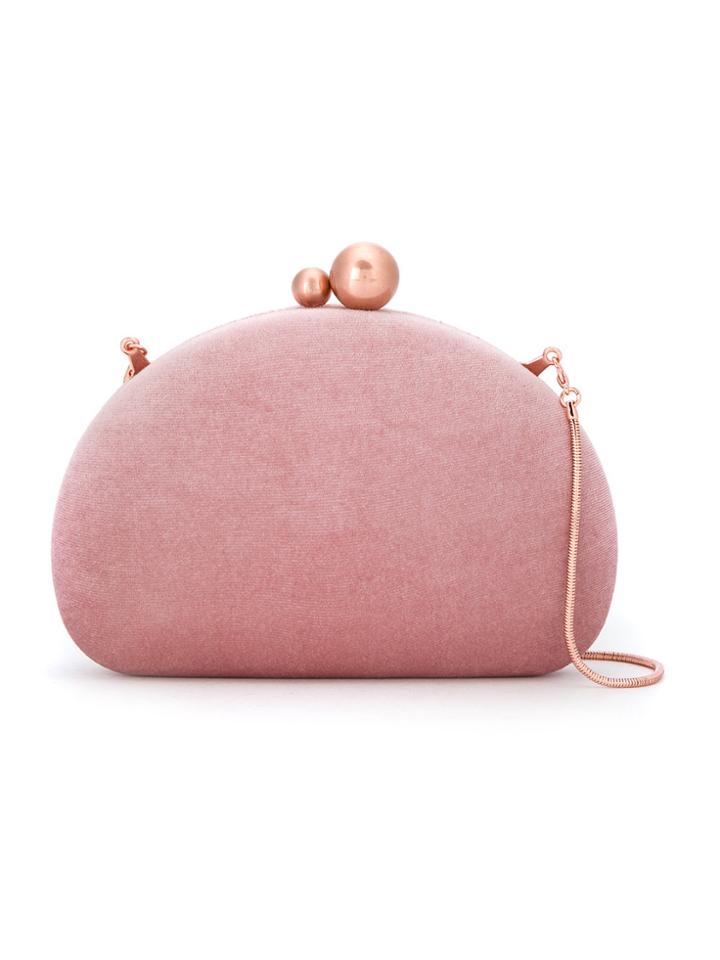 Isla Velvet Clutch Bag - Pink & Purple