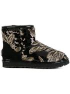 Gianni Renzi Sequined Flat Boots - Black