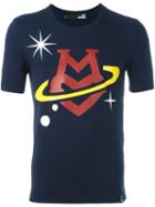 Love Moschino Logo Print T-shirt, Men's, Size: Small, Blue, Cotton/spandex/elastane