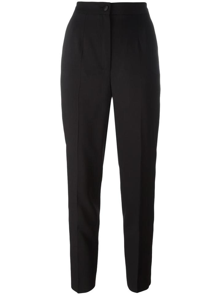 Dolce & Gabbana Piped Cropped Trousers, Women's, Size: 40, Black, Virgin Wool/silk/spandex/elastane